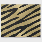Zebra Print Metallic Gold Patroon Cadeaupapier (Vlak)