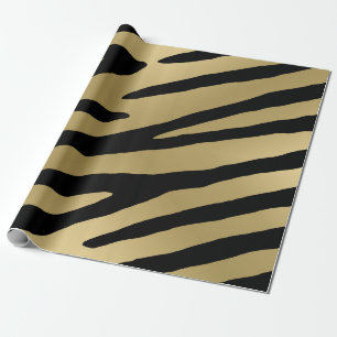 Zebra Print Metallic Gold Patroon Cadeaupapier