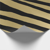 Zebra Print Metallic Gold Patroon Cadeaupapier (Hoek)
