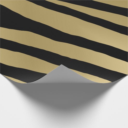 Zebra Print Metallic Gold Patroon Cadeaupapier (Hoek)