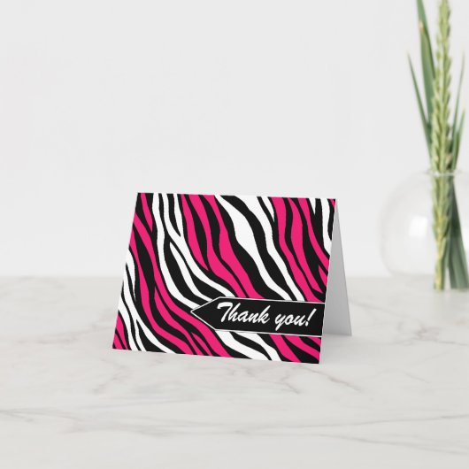 Zebra Print Mix Fuchsia bedankt kaarten (Voorkant)