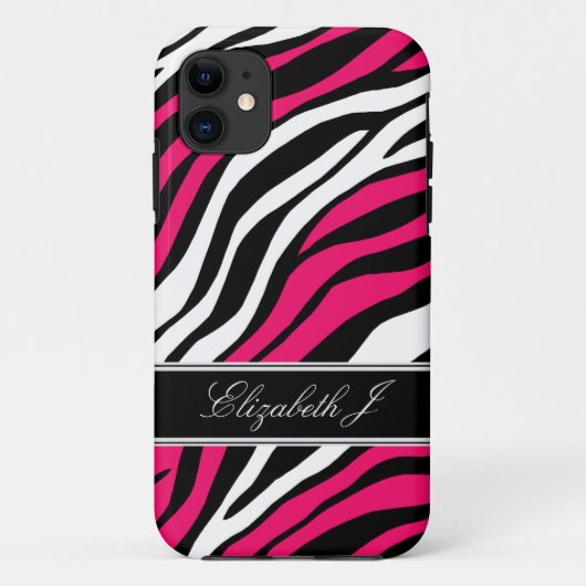 Zebra Print Mix Fuchsia iPhone 5 Hoesje (Achterkant)