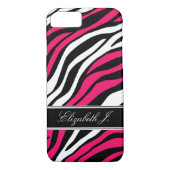 Zebra Print Mix Fuchsia iPhone 7 Hoesje (Achterkant)