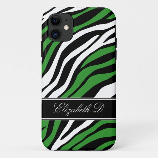 Zebra Print Mix Green iPhone 5 Hoesje (Achterkant)