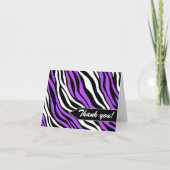 Zebra Print Mix Paars Bedankt kaarten (Voorkant)