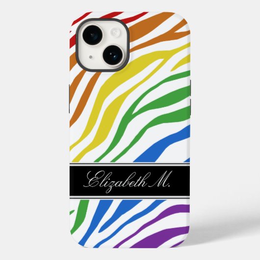 Zebra Print Mix Rainbow Case-Mate iPhone Case (Achterkant)