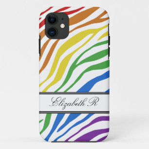 Zebra Print Mix Rainbow iPhone 5 Hoesje