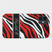 Zebra Print Mix Rode iPhone 5 Hoesje (Achterkant (horizontaal))
