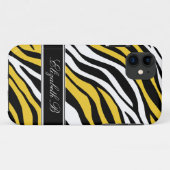 Zebra Print Mix Yellow iPhone 5 Hoesje (Achterkant (horizontaal))