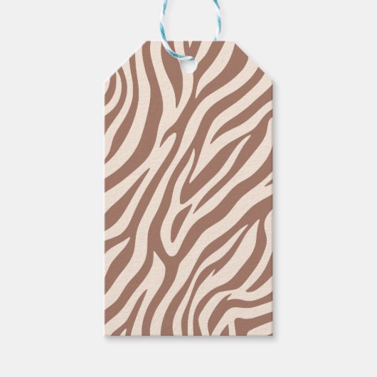 Zebra Print-Mocha Mousse Cadeaulabel (Voorkant)