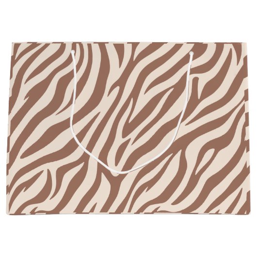 Zebra Print-Mocha Mousse Groot Cadeauzakje (Voorkant)