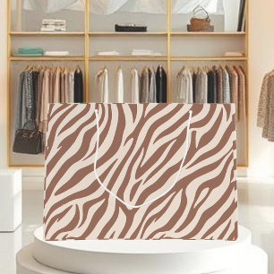 Zebra Print-Mocha Mousse Groot Cadeauzakje