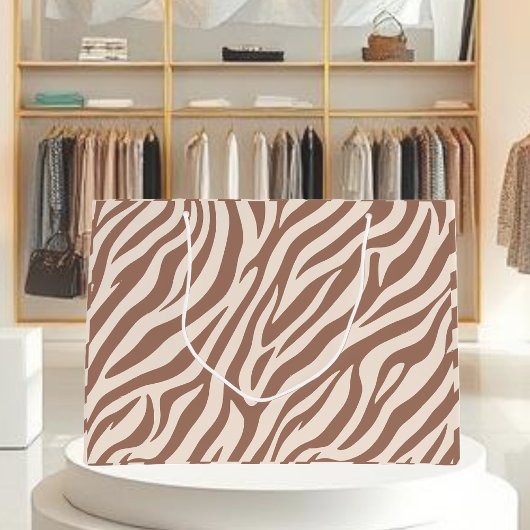 Zebra Print-Mocha Mousse Groot Cadeauzakje