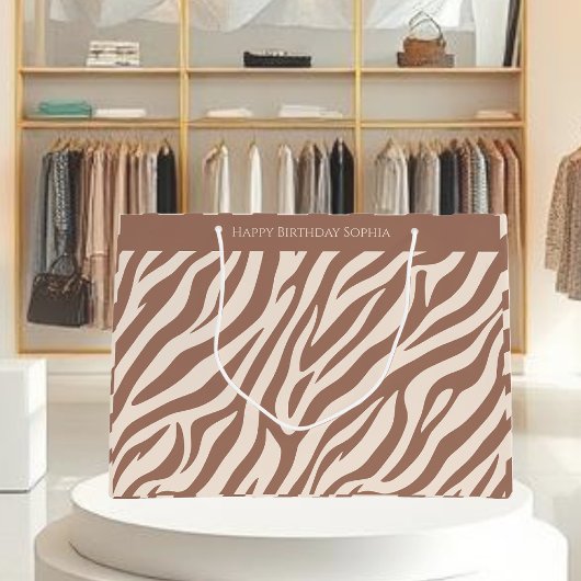 Zebra Print-Mocha Mousse Groot Cadeauzakje