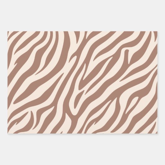 Zebra Print-Mocha Mousse Inpakpapier Vel (Voorkant 3)