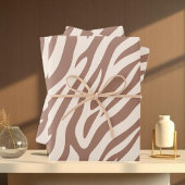 Zebra Print-Mocha Mousse Inpakpapier Vel