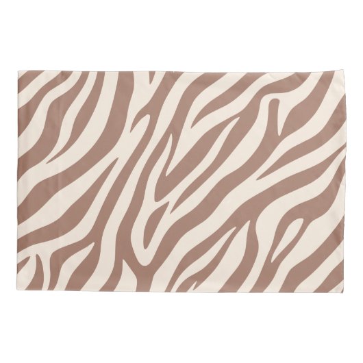 Zebra Print-Mocha Mousse Kussensloop (Achterkant)