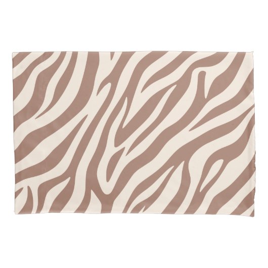 Zebra Print-Mocha Mousse Kussensloop (Voorkant)