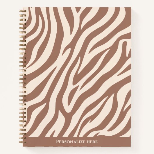 Zebra Print-Mocha Mousse- Notitieboek (Voorkant)