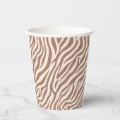 Zebra Print-Mocha Mousse Papieren Bekers (Voorkant)