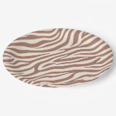 Zebra Print-Mocha Mousse Papieren Bordje (Gekanteld)