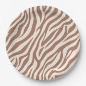 Zebra Print-Mocha Mousse Papieren Bordje (Voorkant)
