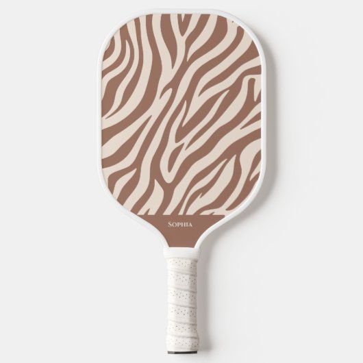 Zebra Print-Mocha Mousse Pickleball Paddle (Voorkant)
