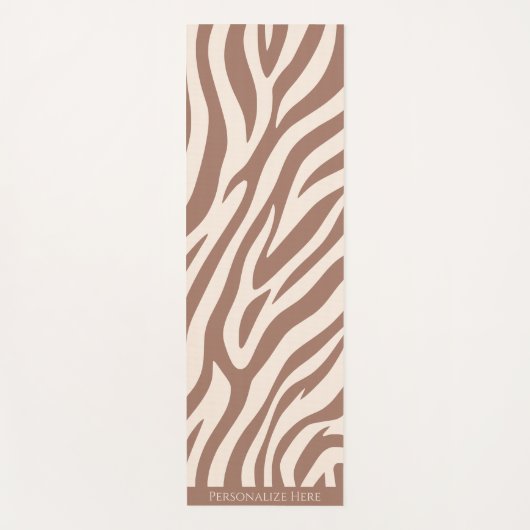 Zebra Print-Mocha Mousse Yogamat (Voorkant)