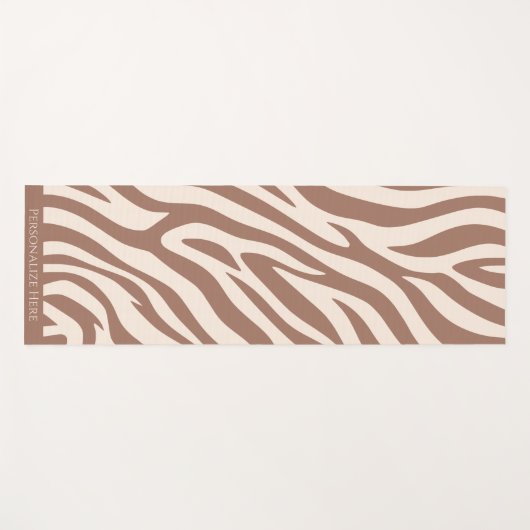 Zebra Print-Mocha Mousse Yogamat (Voorkant (horizontaal))