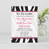 Zebra Print Mode Afstuderen Uitnodiging 2011 (Staand voorkant)