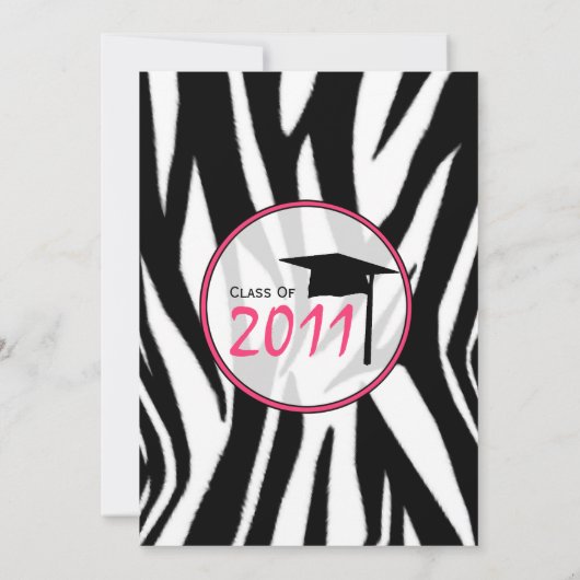 Zebra Print Mode Afstuderen Uitnodiging 2011 (Achterkant)