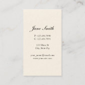 Zebra Print Mode Designer Elegant Modern Cream Visitekaartje (Achterkant)