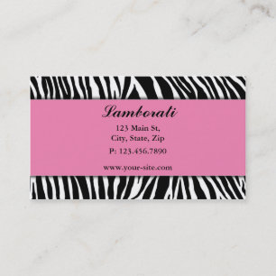 Zebra Print Mode Designer Hair Stylist Salon Visitekaartje