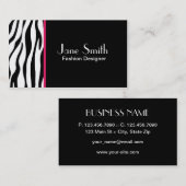Zebra Print Mode Designer Hair Stylist Salon Visitekaartje (Voorkant / Achterkant)