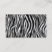 Zebra Print Mode Designer Hair Stylist Salon Visitekaartje (Achterkant)