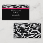 Zebra Print Mode Designer Hair Stylist Salon Visitekaartje (Voorkant / Achterkant)