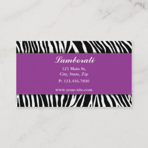 Zebra Print Mode Designer Hair Stylist Salon Visitekaartje