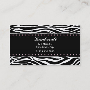 Zebra Print Mode Designer Hair Stylist Salon Visitekaartje