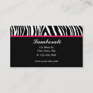 Zebra Print Mode Designer Hair Stylist Salon Visitekaartje