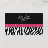 Zebra Print Mode Elegant modern Classy Black Visitekaartje (Achterkant)