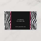 Zebra Print Mode Hair Stylist Salon Roze Visitekaartje (Achterkant)