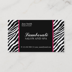 Zebra Print Mode Hair Stylist Salon Roze Visitekaartje
