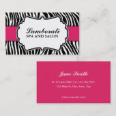 Zebra Print Mode Hot Pink Elegant Moderne Classy Visitekaartje (Voorkant / Achterkant)