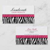 Zebra Print Mode Hot Pink Elegant Moderne Classy Visitekaartje (Voorkant / Achterkant)