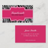 Zebra Print Mode Hot Pink Elegant Moderne Classy Visitekaartje (Voorkant / Achterkant)