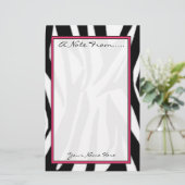 Zebra Print Mode Stationery Briefpapier (Staand voorkant)