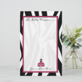 Zebra Print Mode Teacher Stationery Briefpapier (Staand voorkant)