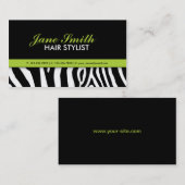 Zebra Print Modern Elegant Groen Stijlvol Visitekaartje (Voorkant / Achterkant)