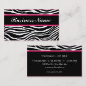 Zebra Print Modern elegant stijlvolle klasje Visitekaartje (Voorkant / Achterkant)