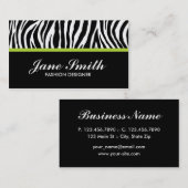 Zebra Print Modern elegant stijlvolle klasje Visitekaartje (Voorkant / Achterkant)